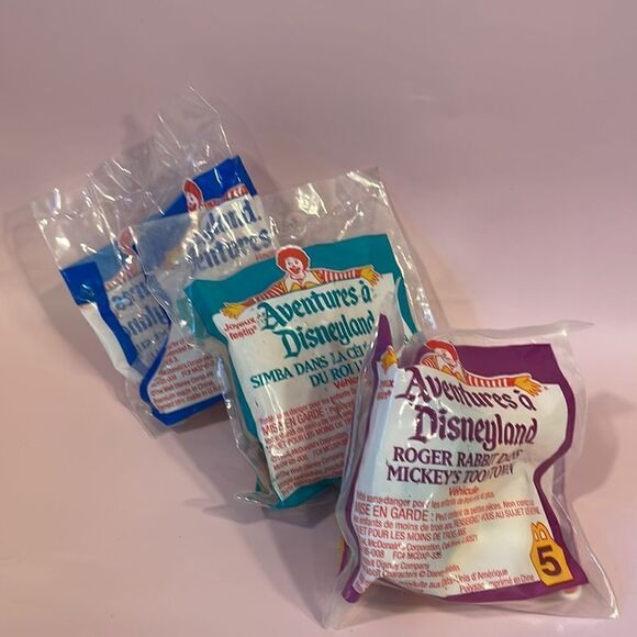 Lot of 3 Disneyland Adventures Toys by McDonalds 1994 in Original Packages 6” - Picture 1 of 12